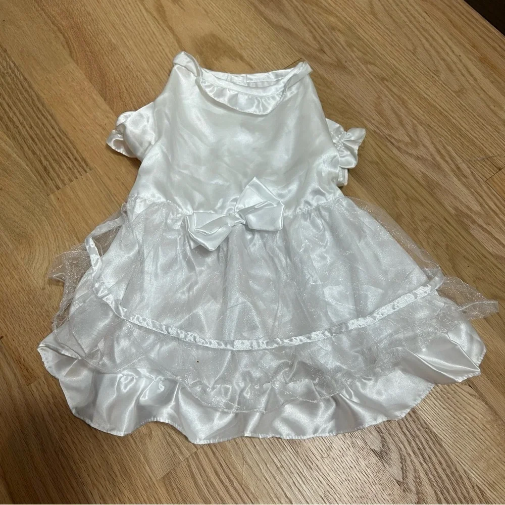 East Side Collection Dog Pet Wedding Formal White Dress Tulle Bride